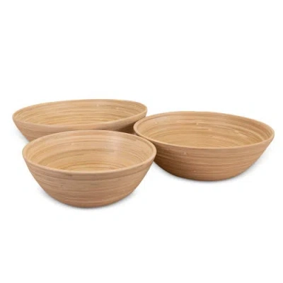 Lexa 3-piece Bowl Set, 12, 10, 8 Inch In Brown