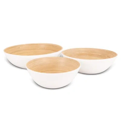Lexa 3-piece Bowl Set, 12, 10, 8 Inch In White