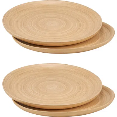Lexa 4 Piece Serving Plate Set, 12 Inch In Neutral