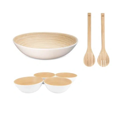 Lexa 6 Piece Salad Serving Set In Yellow