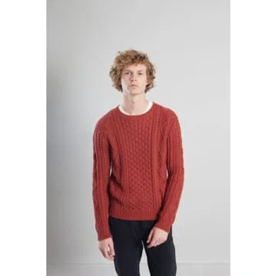 L'exception Paris Terracotta Cable Knit Jumper In Red