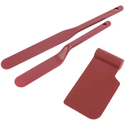 Lexi Home 3- Piece Nylon Spatulas And Bowl Scraper Set In Burgundy