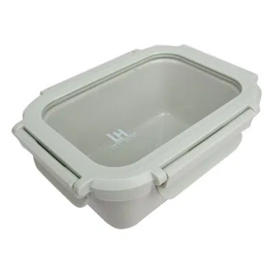 Lexi Home 33.5 Oz. Brixton Porcelain Ceramic Food Storage Container With Glass Lid In Sage Green