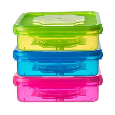 Lexi Home Fresh Keepers Sandwich Lunch Box Containers With Vented Lids In Blue;green;pink