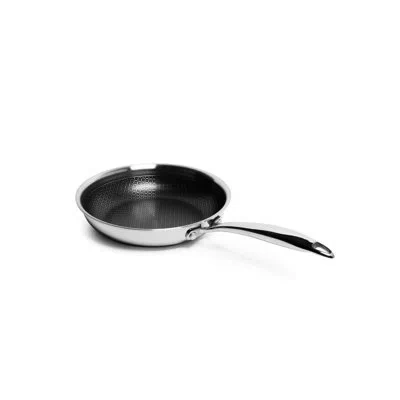 Lexi Home Modern Kitchen Basics Tri-ply Stainless Steel Nonstick Frying Pan In Silver