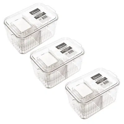 Lexi Home Pantry Partners Acrylic Produce Organizer With Divider In Clear