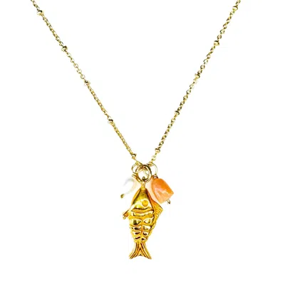 Lexi Jewelry Women's Gold Fish Trio Necklace