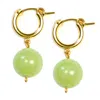 Lexi Jewelry Women's Gold / Green Serene Green Bolita Hoop Earrings In Multi