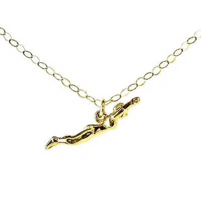 Lexi Jewelry Women's Gold Swimmer Charm Necklace