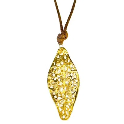 Lexi Jewelry Women's Gold Terra Leaf & Arrowhead Necklace