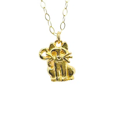 Lexi Jewelry Women's Gold Whiskers Cat Charm Necklace