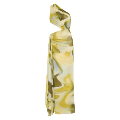 Studio Lexi Women's Green Zaniah Dress Sage Liquify Print
