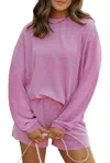 Lexwholesale Corded Long Sleeve Top And Shorts Set In Phalaenopsis In Multi