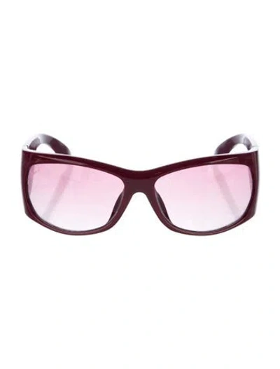Pre-owned Lexxola Oversize Gradient Sunglasses In Burgundy
