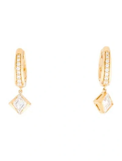 Pre-owned Leya Lab-grown Diamond Hoop Earrings In Multi