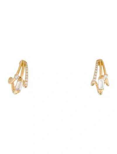 Pre-owned Leya Lab-grown Diamond Huggies In Multi