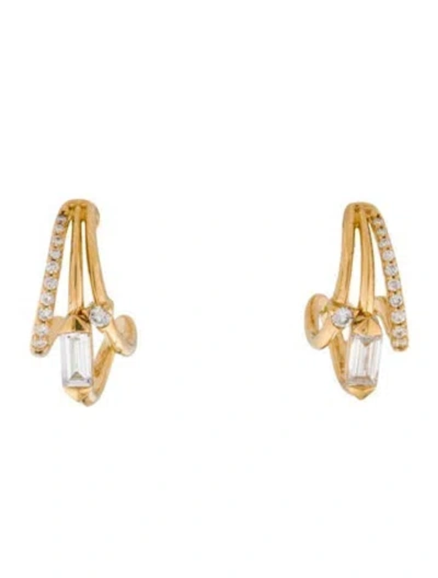 Pre-owned Leya Lab-grown Diamond Huggies In Multi