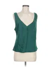 Leyden Tank Top Green Plunge Neckline Tops In Green