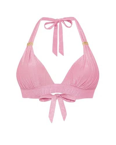 Leyla Maya Women's Annie Halter-neck Bikini Top - Pink Mist