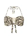 Leyla Maya Women's Black / Gold / Neutrals Kate Bandeau Bikini Top - Animal Print In Neutral