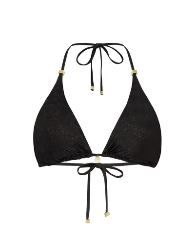 Leyla Maya Women's Black Millie Bikini Top - Ebony Shimmer
