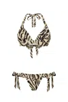 Leyla Maya Women's Black / Neutrals / Gold Annie & Natasha Bikini Set - Animal Print In Multi