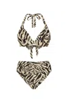 Leyla Maya Women's Black / Neutrals / Gold Annie & Paloma Bikini Set - Animal Print In Multi