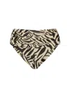 Leyla Maya Women's Black / Neutrals / Gold Paloma High Waisted Bikini Bottoms - Animal Print In Multi
