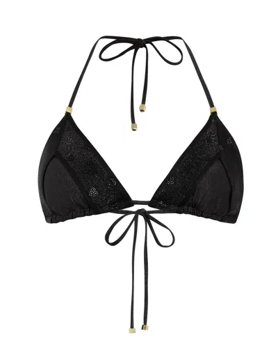 Leyla Maya Women's Black Sevi Bikini Top - Ebony Shimmer