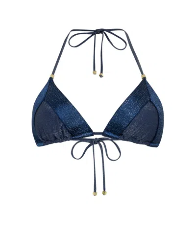 Leyla Maya Women's Blue Sevi Triangle Bikini Top - Navy