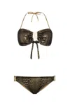 Leyla Maya Women's Gold / Black Kate Bikini Bronze Goddess Set In Brown