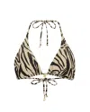 Leyla Maya Women's Gold / Black / Neutrals Millie Bikini Top  - Savannah Shimmer In Multi