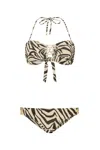 Leyla Maya Women's Gold / Neutrals / Black Kate Bandeau Bikini Set - Savannah Shimmer In Multi