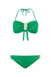 Leyla Maya Women's Green Kate Bandeau Bikini Set - Emerald Sea In Green