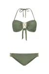 Leyla Maya Women's Green Kate Bandeau Bikini Set - Verde Oliva In Green