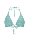 Leyla Maya Women's Green Millie Bikini Top - Aqua Mist In Blue