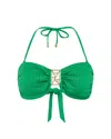 Leyla Maya Women's Kate Bandeau Bikini Top - Emerald Green In Green