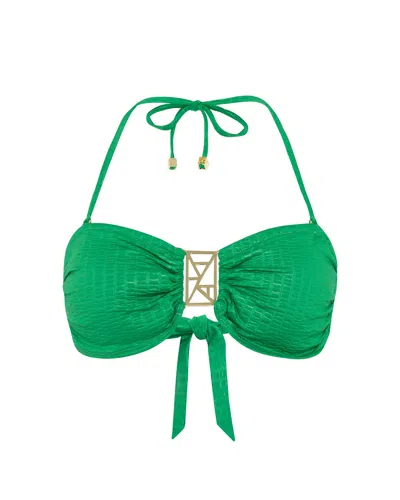 Leyla Maya Women's Kate Bandeau Bikini Top - Emerald Green