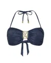 Leyla Maya Women's Kate Bandeau Bikini Top - Navy Blue In Blue