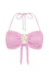 Leyla Maya Women's Kate Bandeau Bikini Top - Powder Pink In Pink