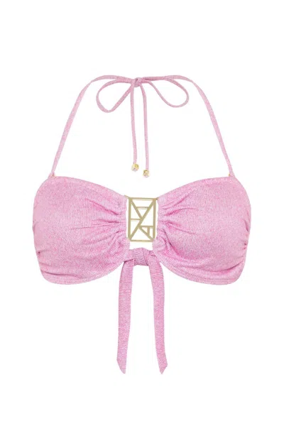 Leyla Maya Women's Kate Bandeau Bikini Top - Powder Pink