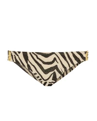 Leyla Maya Women's Neutrals / Black Kate Bikini Bottoms - Savannah Shimmer In Multi
