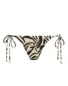 Leyla Maya Women's Neutrals / Black Millie Bikini Bottoms - Savannah Shimmer In Animal Print
