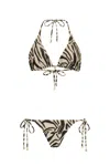 Leyla Maya Women's Neutrals / Gold / Black Millie Bikini Set - Animal Print In Multi
