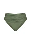 Leyla Maya Women's Paloma High Waisted Bikini Bottoms - Olive Green In Green