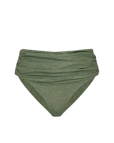 Leyla Maya Women's Paloma High Waisted Bikini Bottoms - Olive Green