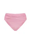 Leyla Maya Women's Paloma High Waisted Bikini Bottoms - Pink Mist In Pink