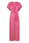 Leyla Maya Women's Pink Sophia Luxe Beach To Bar Dress - Magenta Luxe In Animal Print