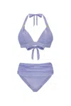 Leyla Maya Women's Purple Annie & Paloma High Waisted Bikini Set - Lilac In Purple