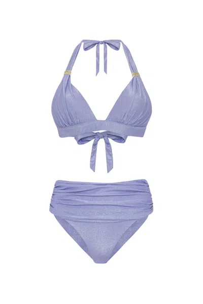 Leyla Maya Women's Purple Annie & Paloma High Waisted Bikini Set - Lilac